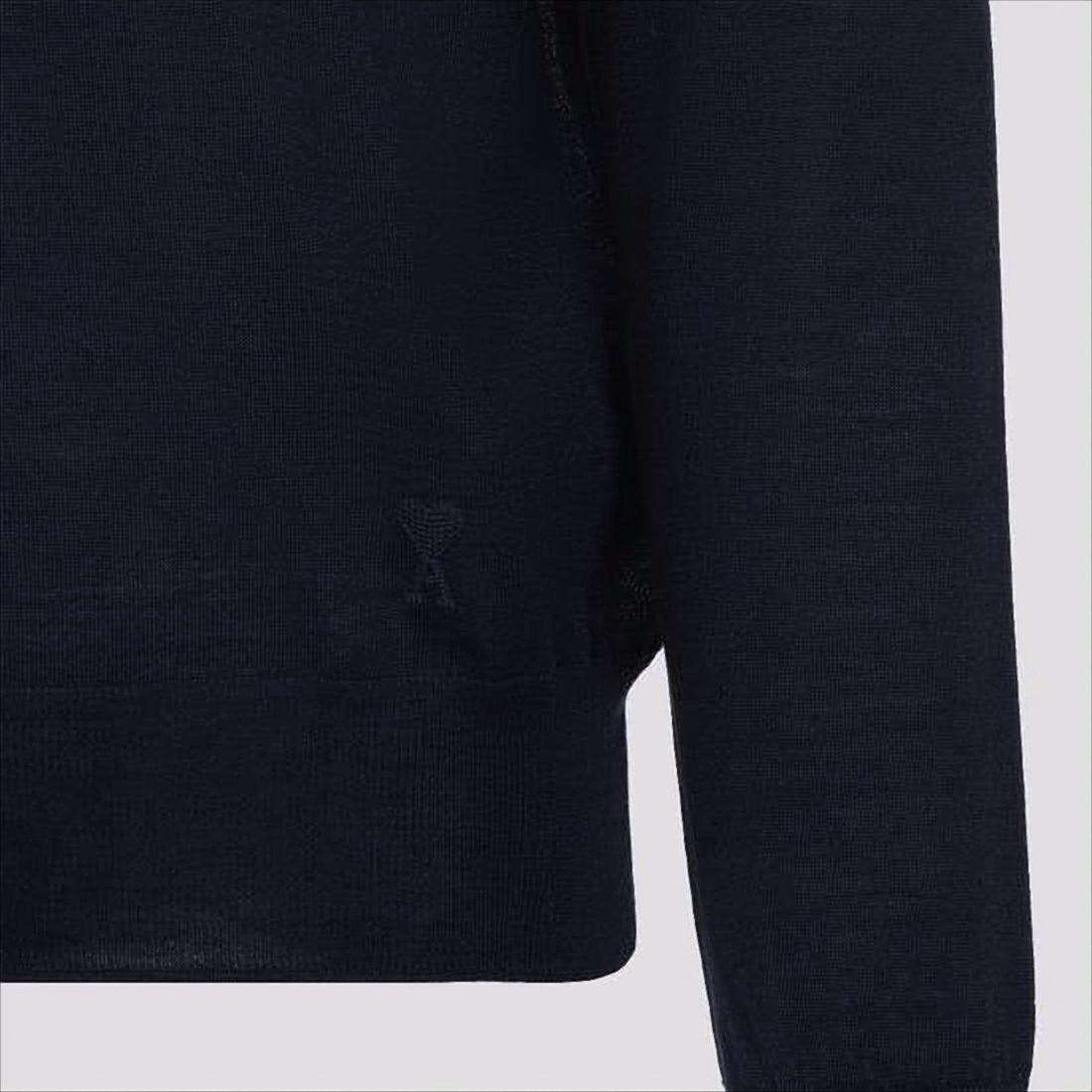 Ami Long-Sleeve Polo Shirt In Fine Merino Wool