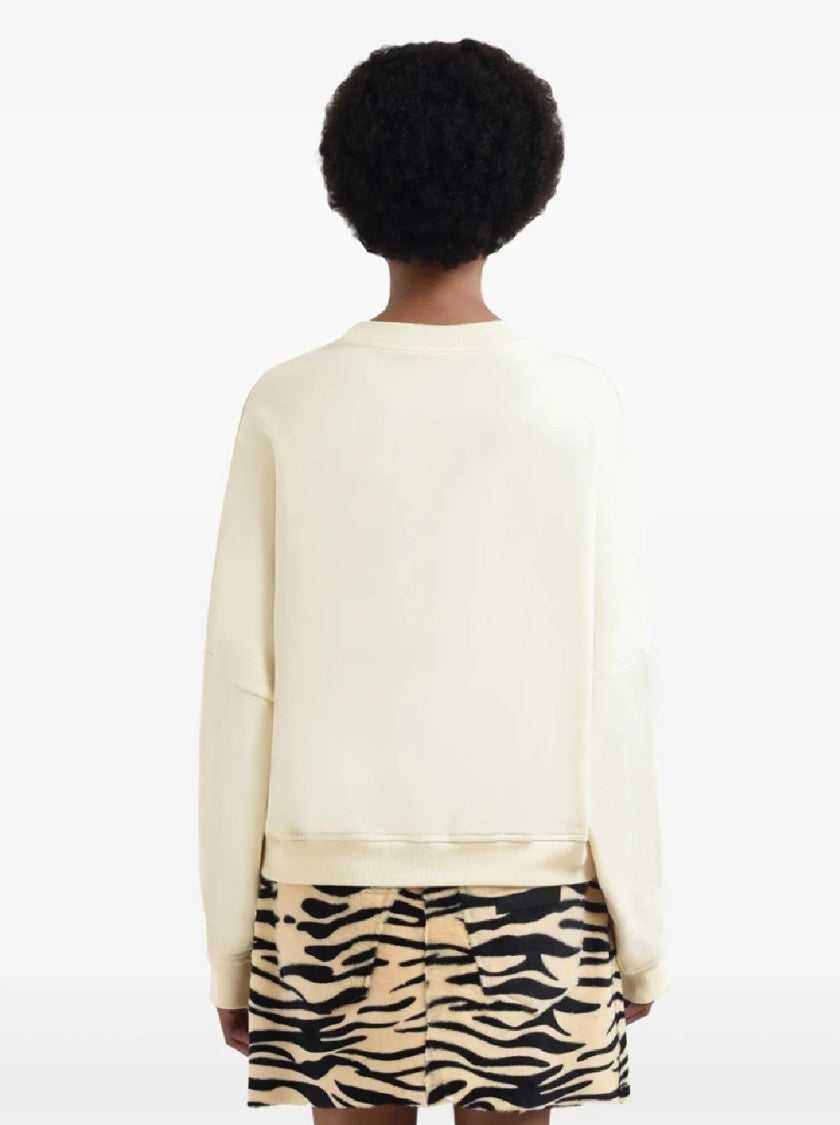 Marni Cropped Sweatshirt With Bold Textured Logo