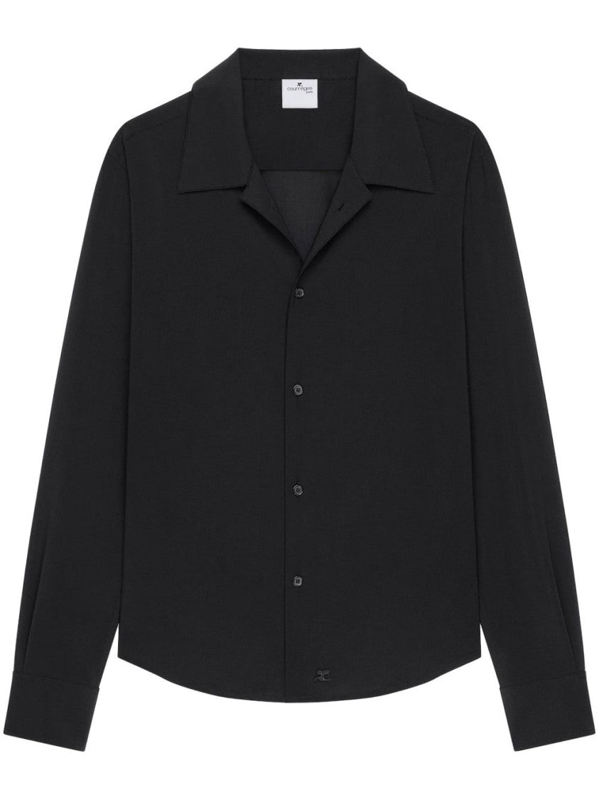 Courrèges Black Camp Collar Button Front Shirt