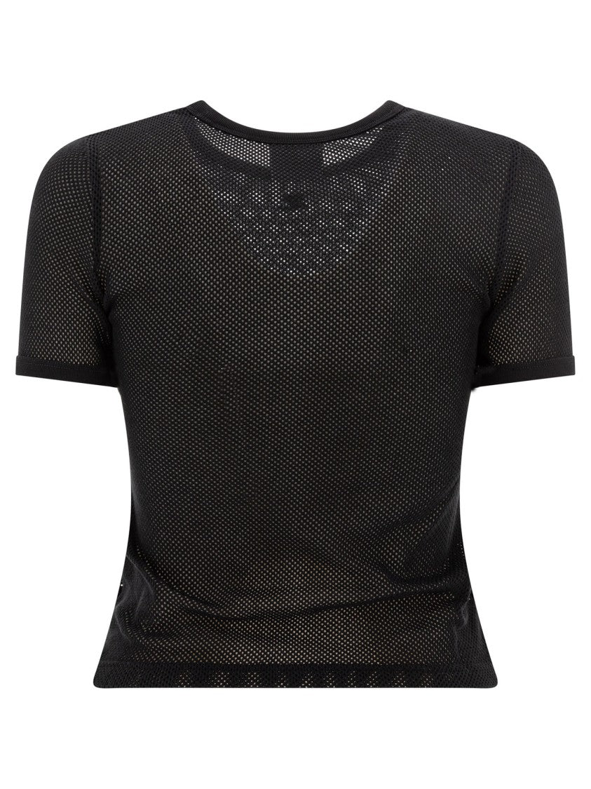 Courrèges Semi-Sheer Fitted T-Shirt With Textured Pattern