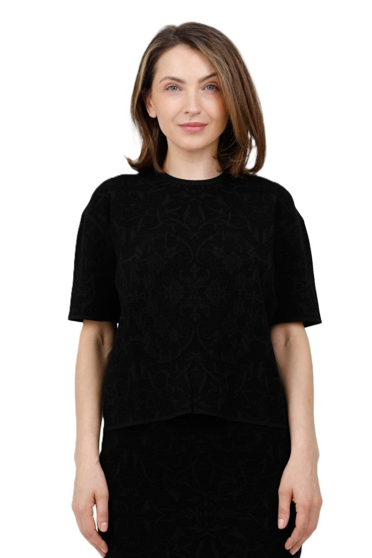 Max Mara Textured Short-Sleeved Top With Regular Fit
