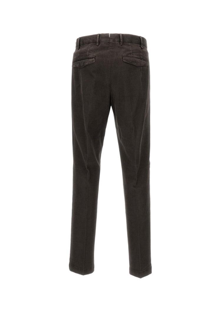 Pt01 Cotton Straight-Leg Trousers With Pleated Detailing
