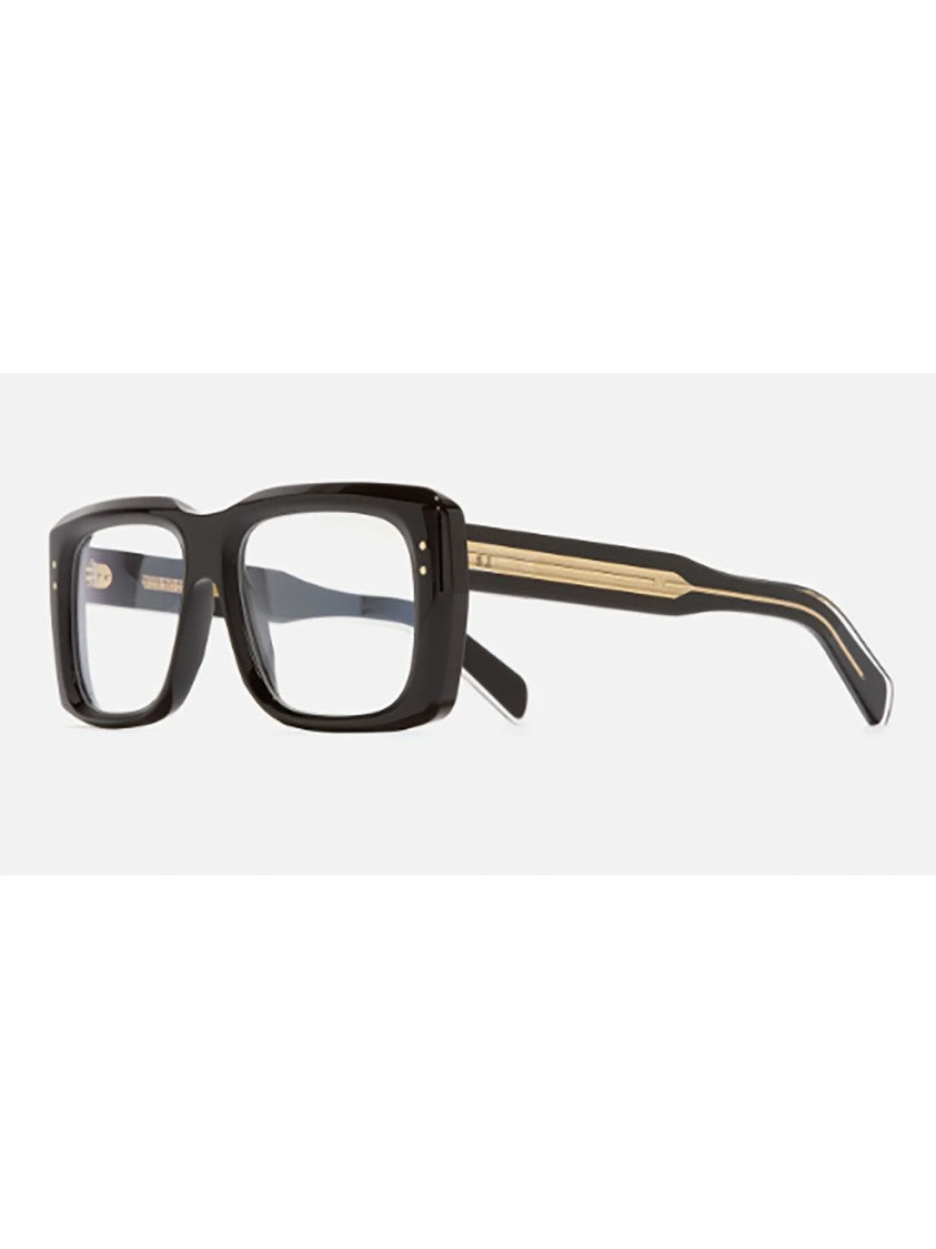 Cutler And Gross Oversized Black Rectangular Glasses With Gold Accents