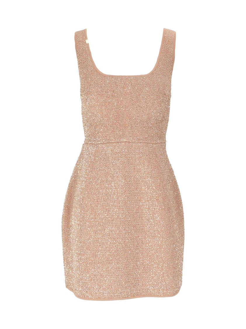 Elisabetta Franchi Sleeveless Square Neck Flared Dress
