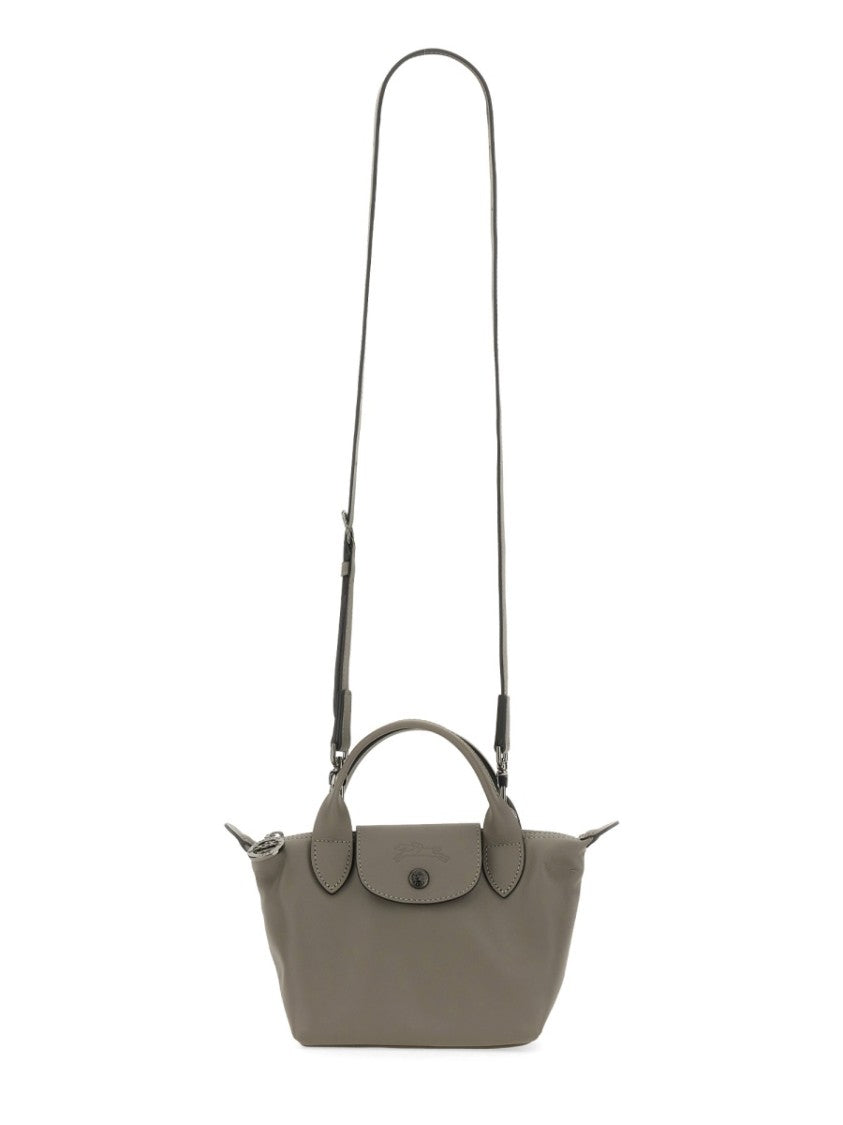 Longchamp Mini Handbag With Embossed Logo And Detachable Strap