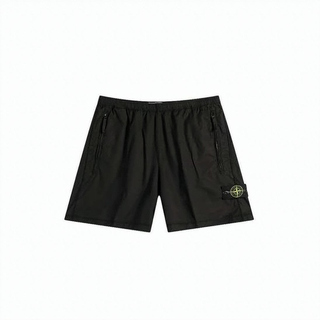 Stone Island Minimalist Black Shorts With Elastic Waistband