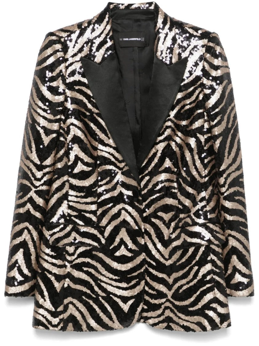 Karl Lagerfeld Tailored Neutrals Giacca With Sharp Lapels