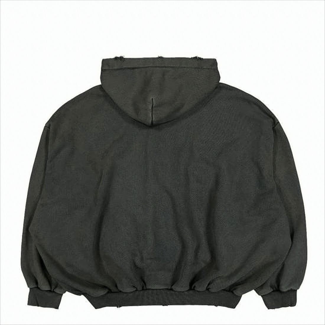 Moschino Distressed Oversized Zip-Up Hoodie With Frayed Edges