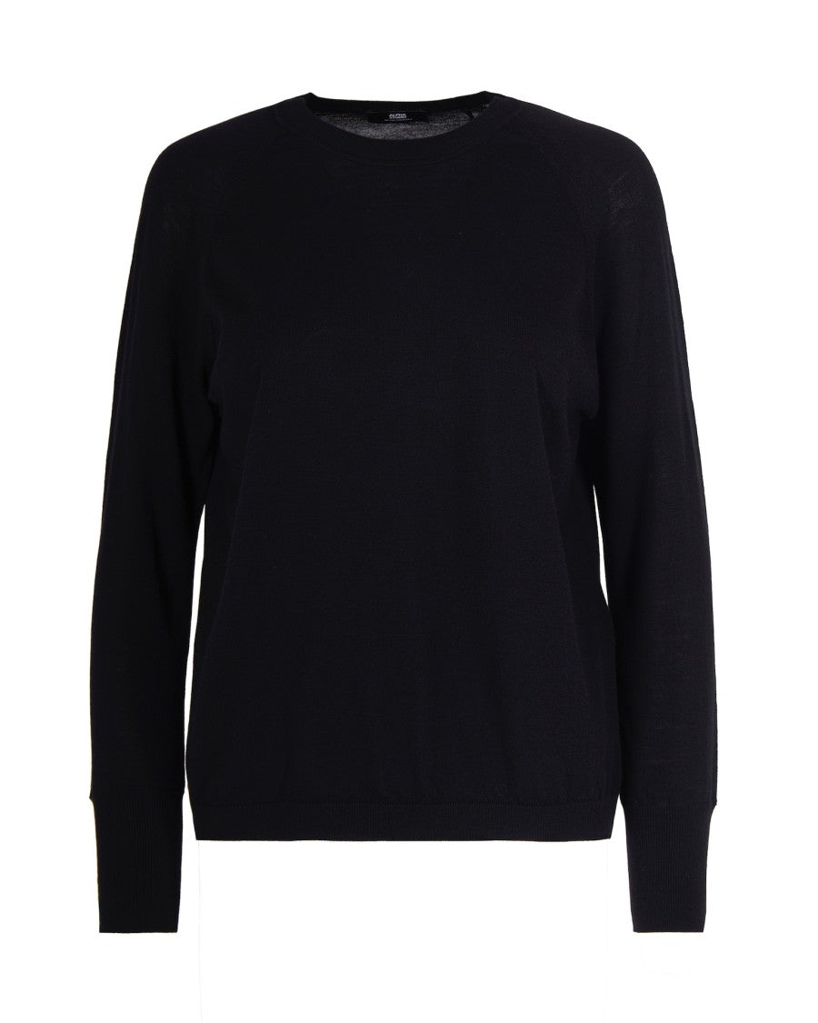 Alpha Studio Black Merino Wool Sweater