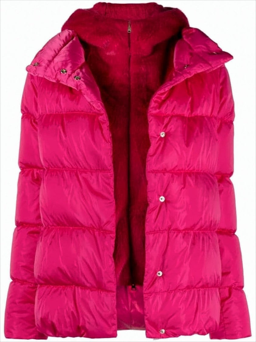 Herno Fuchsia Quilted Down Jacket With High Collar