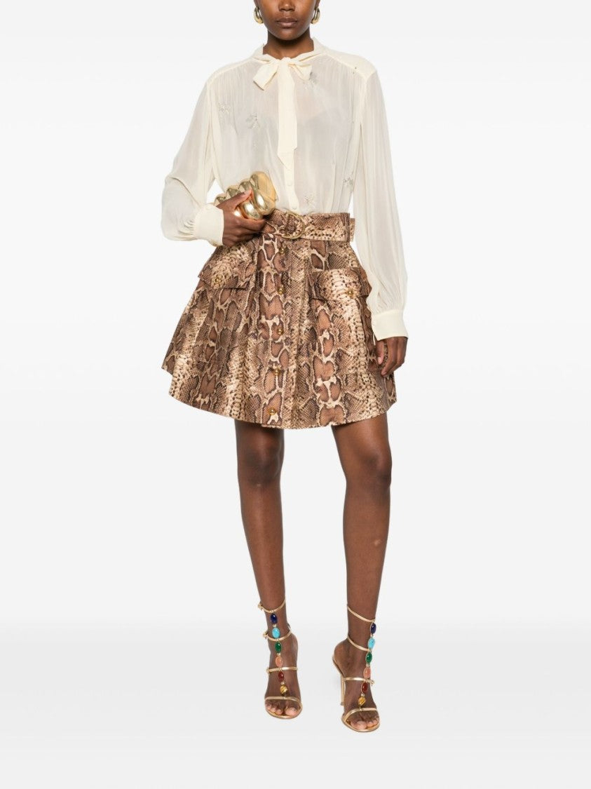 Forte Forte Lightweight Semi-Sheer Beige Blouse With Bow Detail