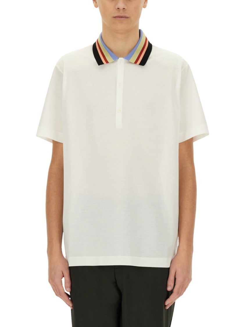 Paul Smith White Cotton Polo Shirt