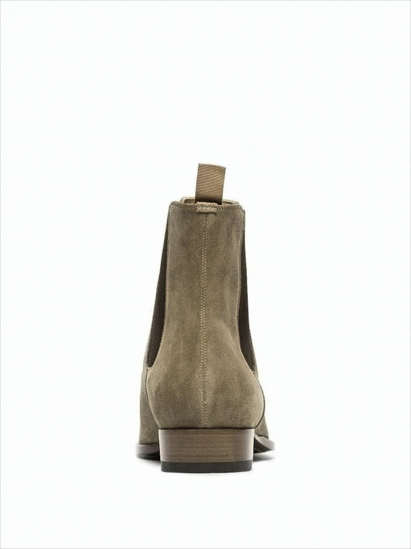 Saint Laurent Pointed Toe Calf Leather Ankle Boots