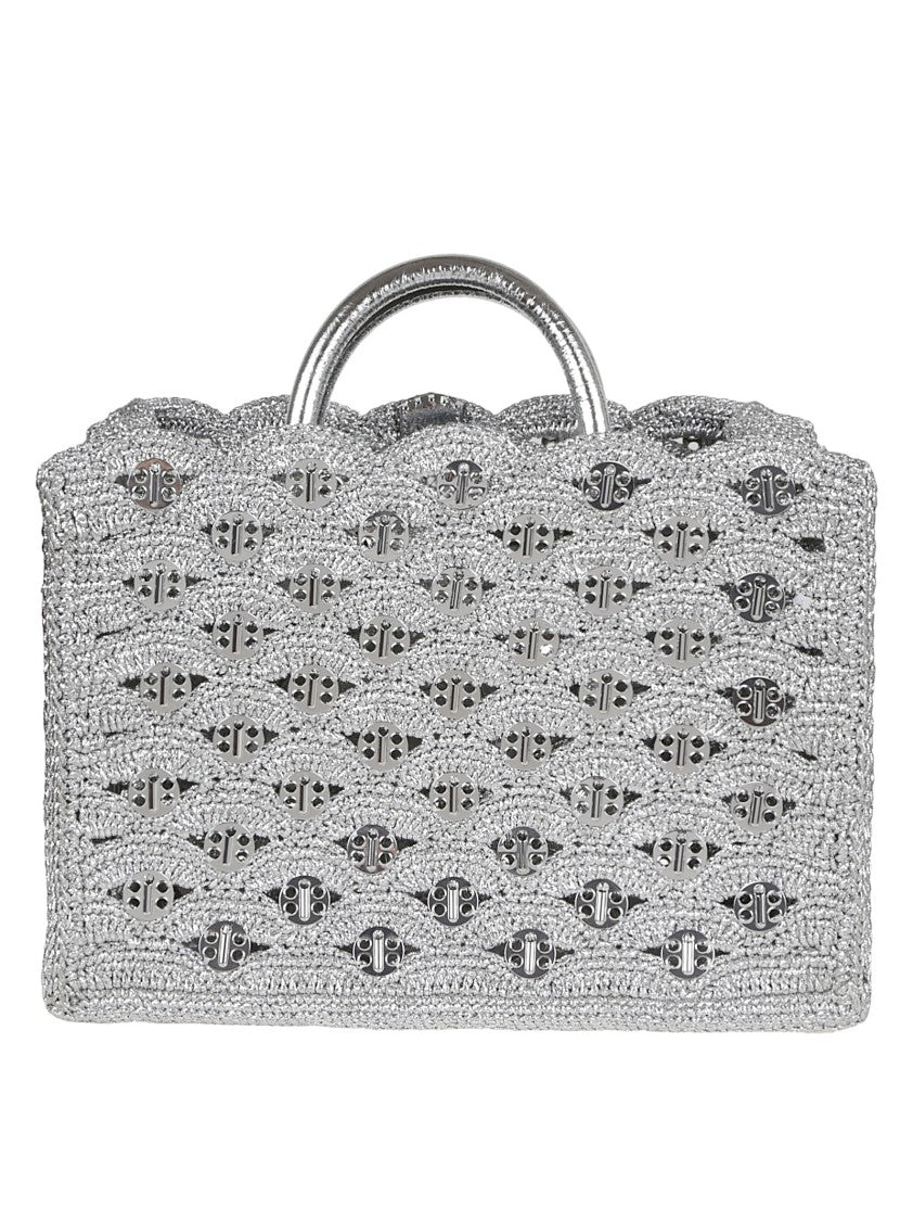 Paco Rabanne Lurex Raffia Tote Bag