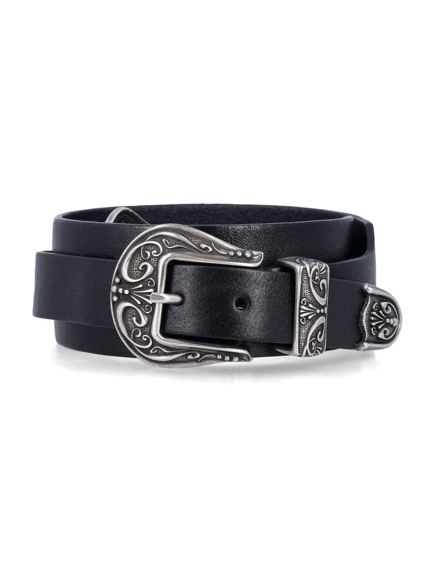Golden Goose Black Double Tex Leather Belt