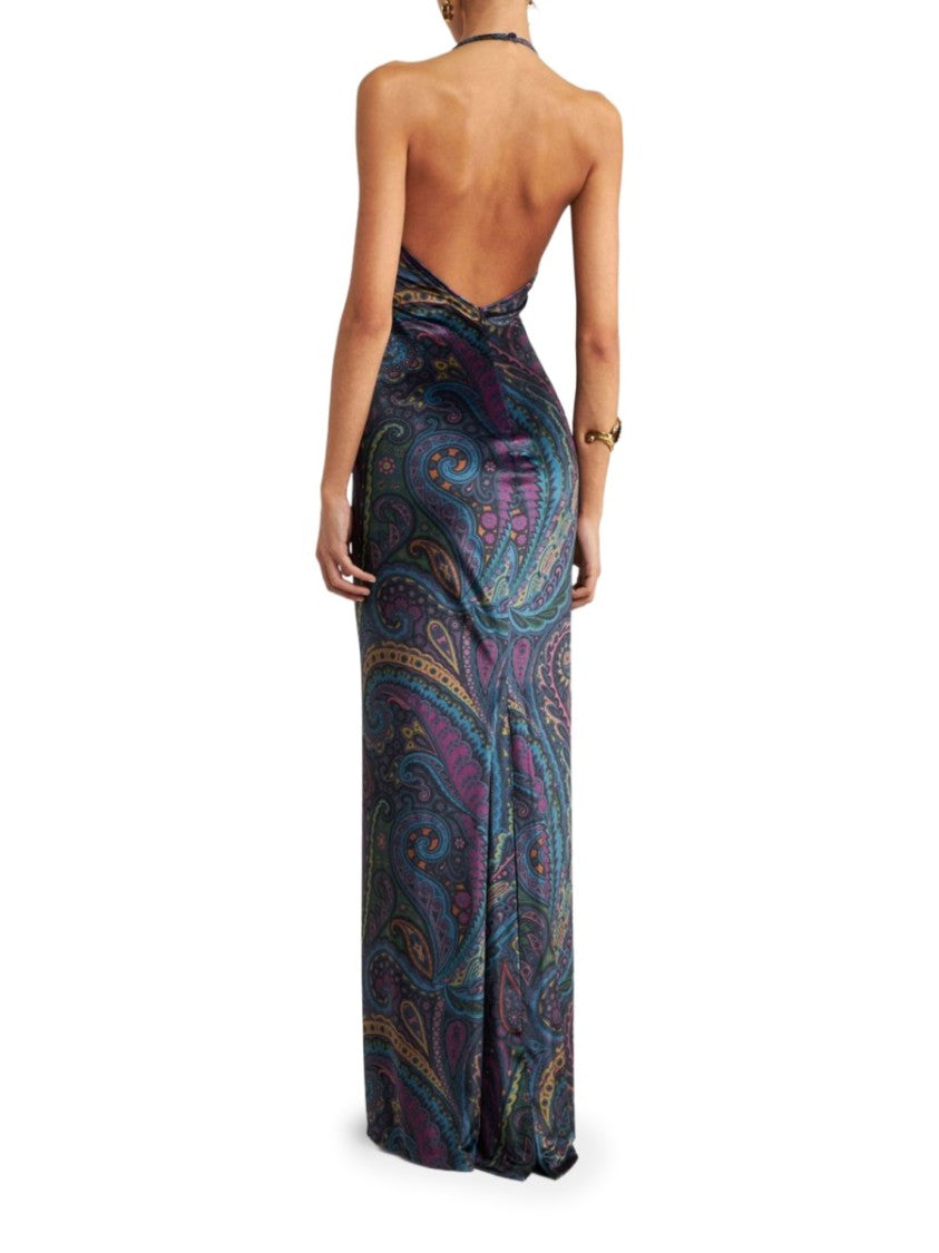 Etro Multicolor Paisley Polyester Maxi Dress