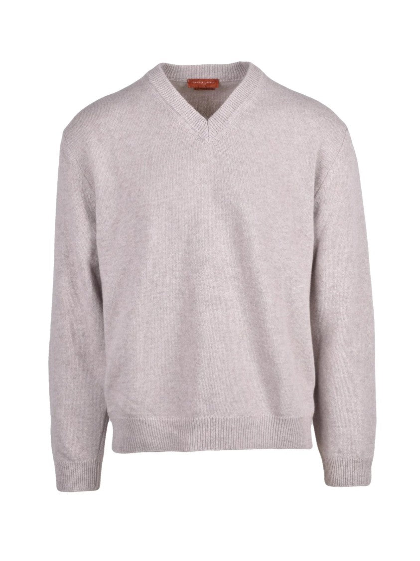 Daniele Fiesoli V-Neck Pullover In Extrafine Merino Wool And Cashmere Fusion