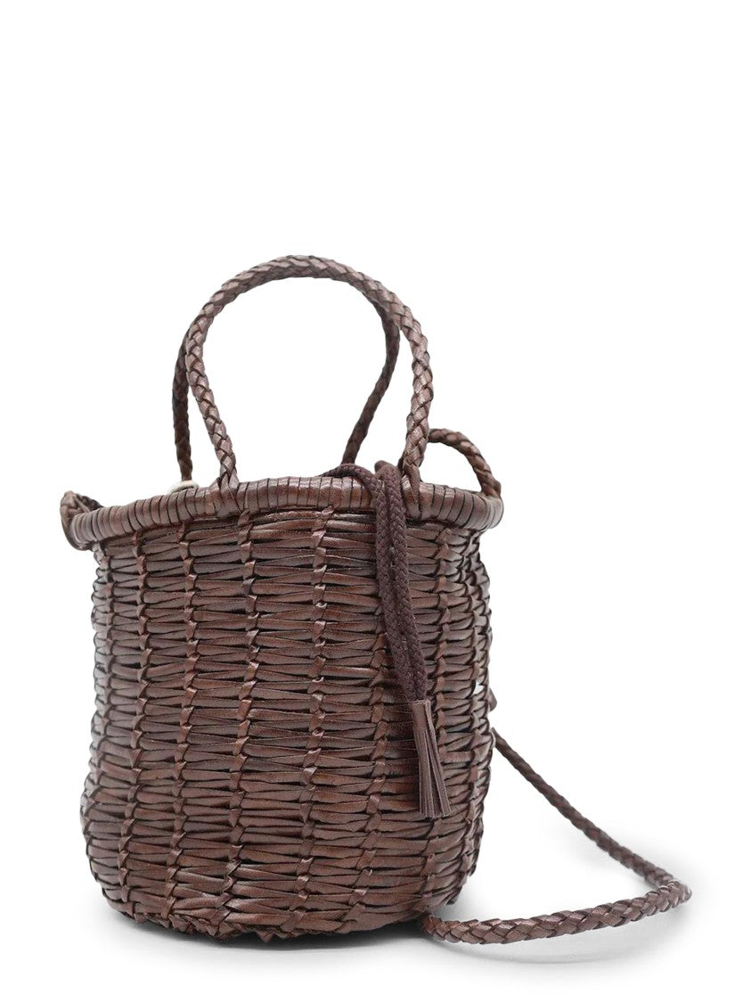Dragon Diffusion Braided Leather Mini Basket Bag