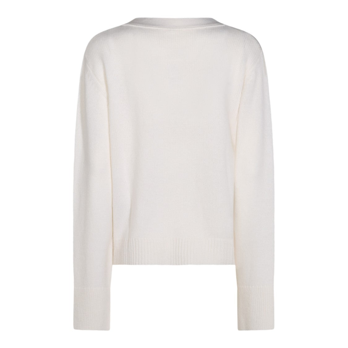 Lisa Yang Creamy Knit Cardigan With Deep V-Neck And Button Details