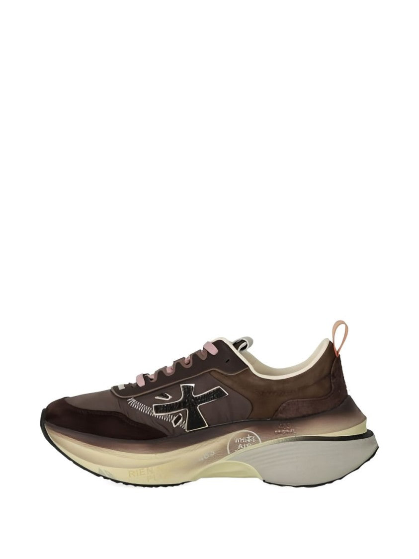 Premiata Elegant Deep Brown Goat Leather Sneakers