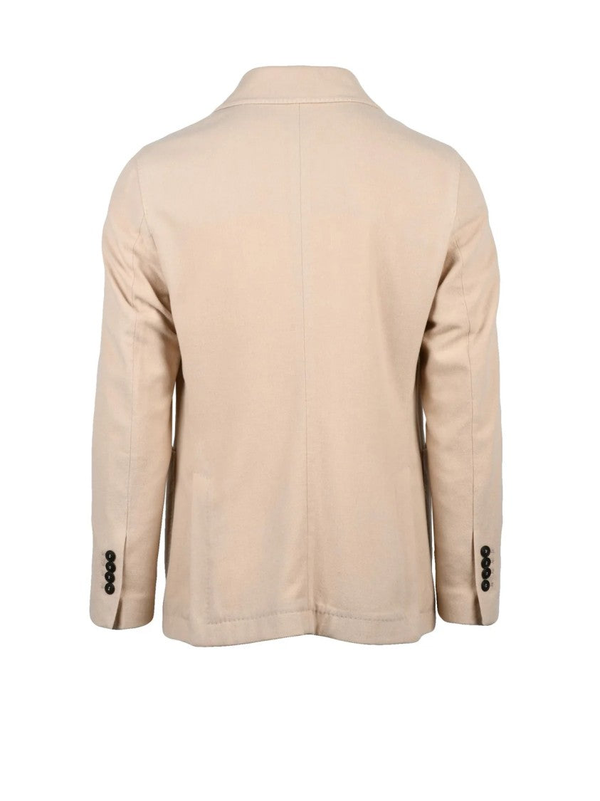 Circolo 1901 Beige Double-Breasted Jacket With Classic Lapel And Unlined Design