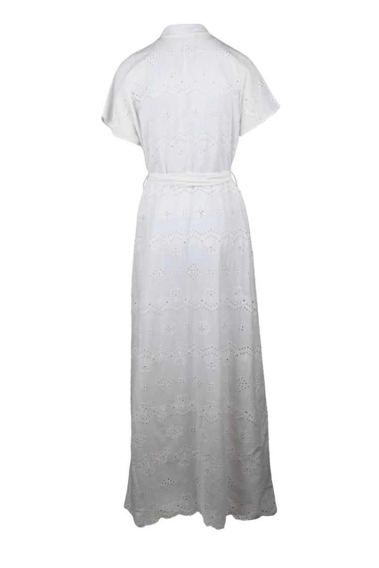 Mc2 Saint Barth Midi-Length Broderie Anglaise Dress