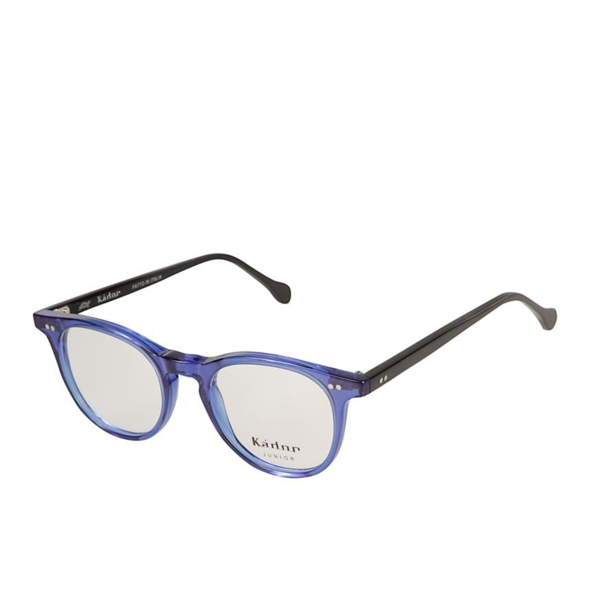 Kador Kubino Translucent Blue Rounded Frame Sunglasses With Black Temples