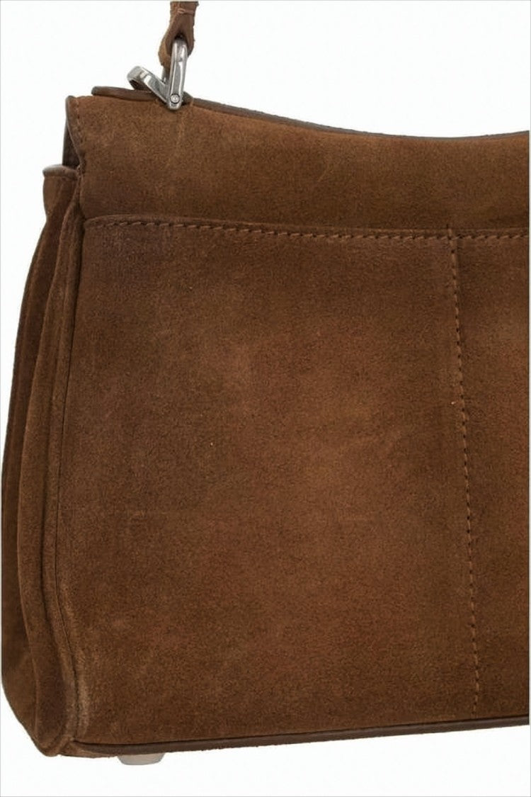 Balenciaga Medium Suede Crossbody Bag With Lambskin Lining