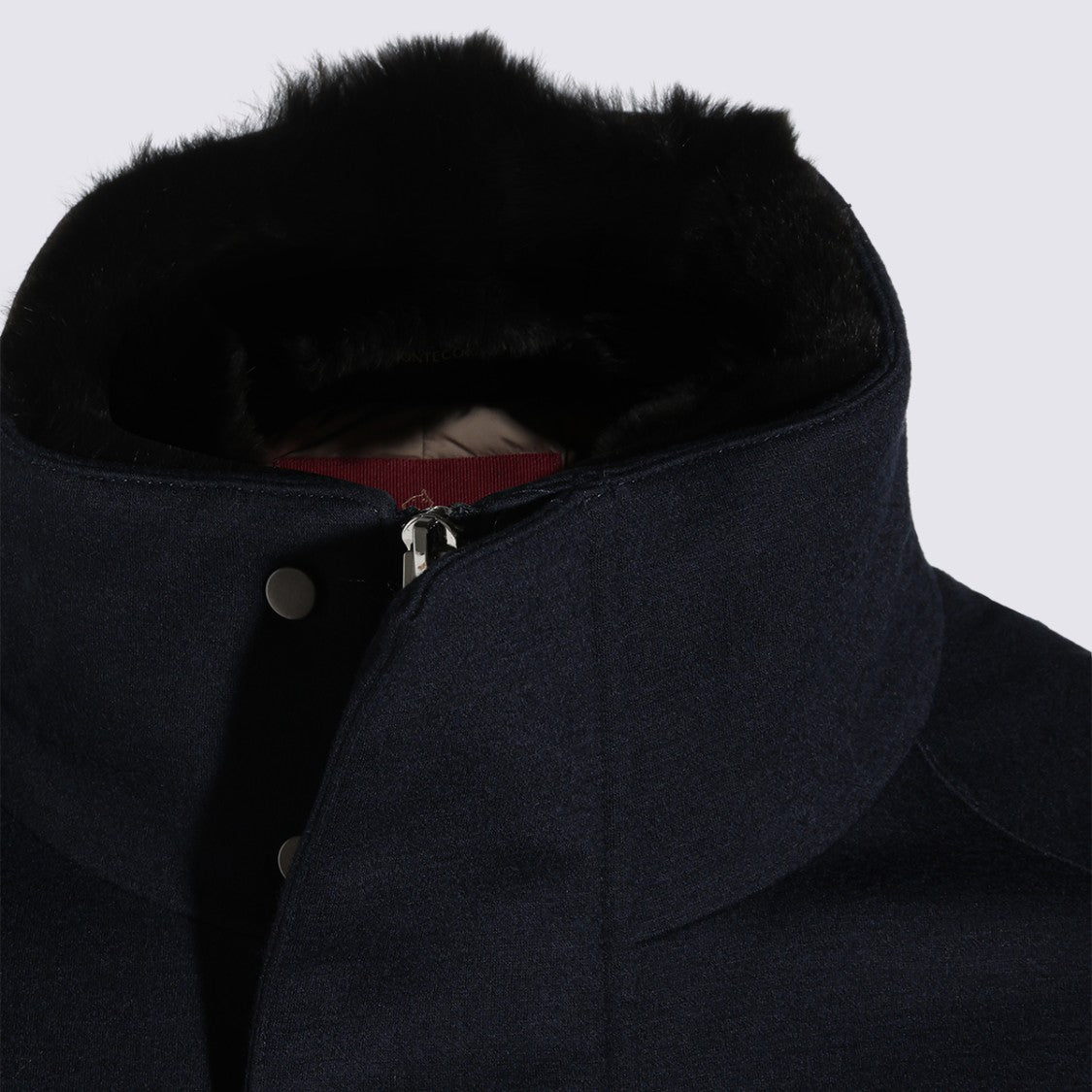 Montecore Blue High Collar Fur Lined Jacket