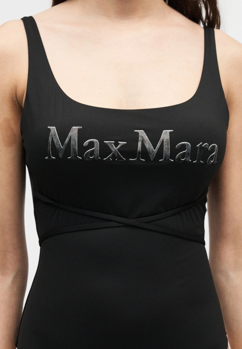 Max Mara Square Neckline One-Piece Swimsuit With Wrap Detail