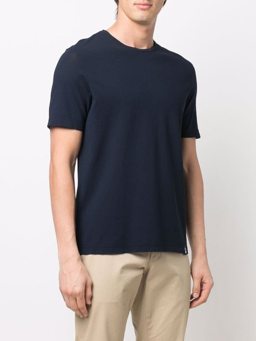 Drumohr Check Detail Cotton T-Shirt