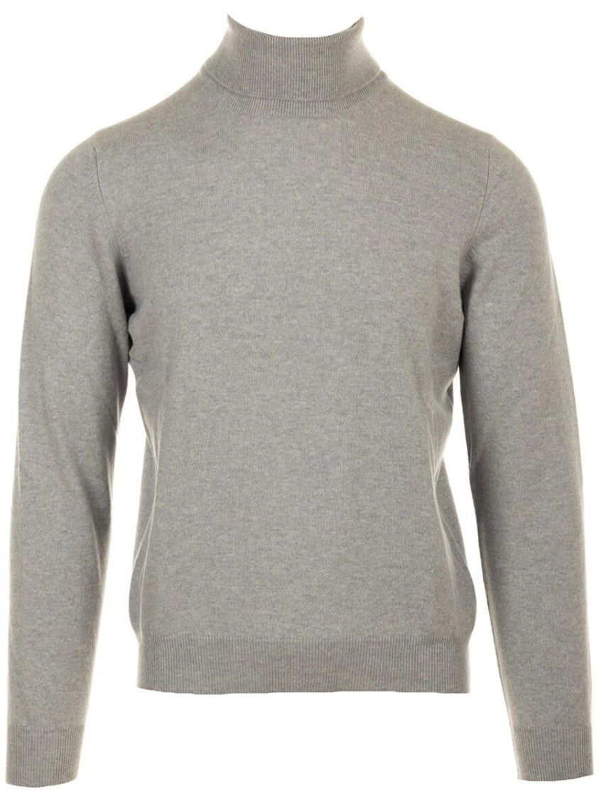Gran Sasso Classic Knit Sweater With High Neckline And Ribbed Detailing