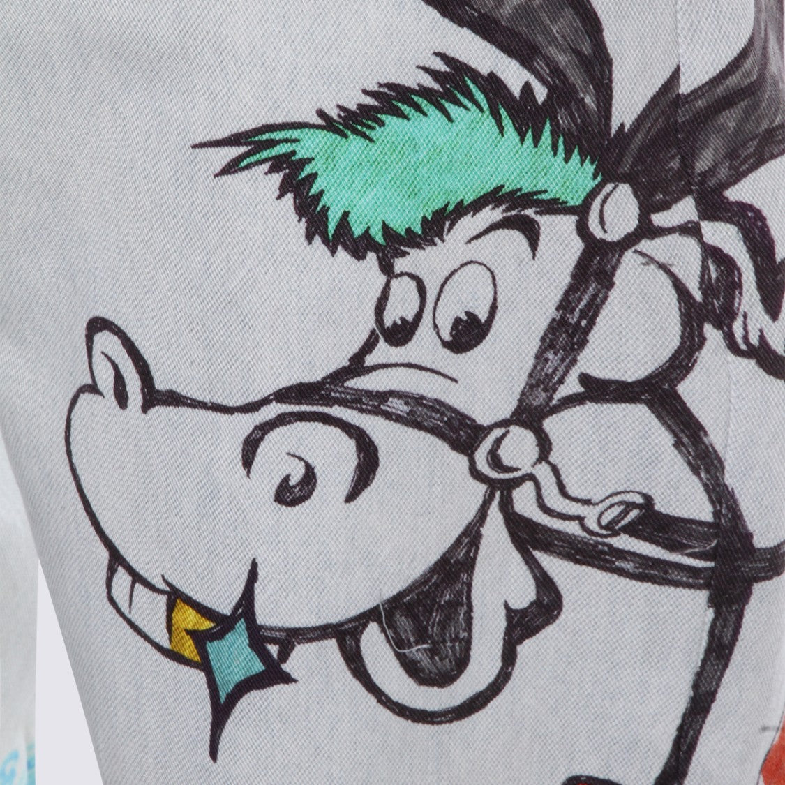 Moschino White Jeans With Graffiti-Inspired Artwork