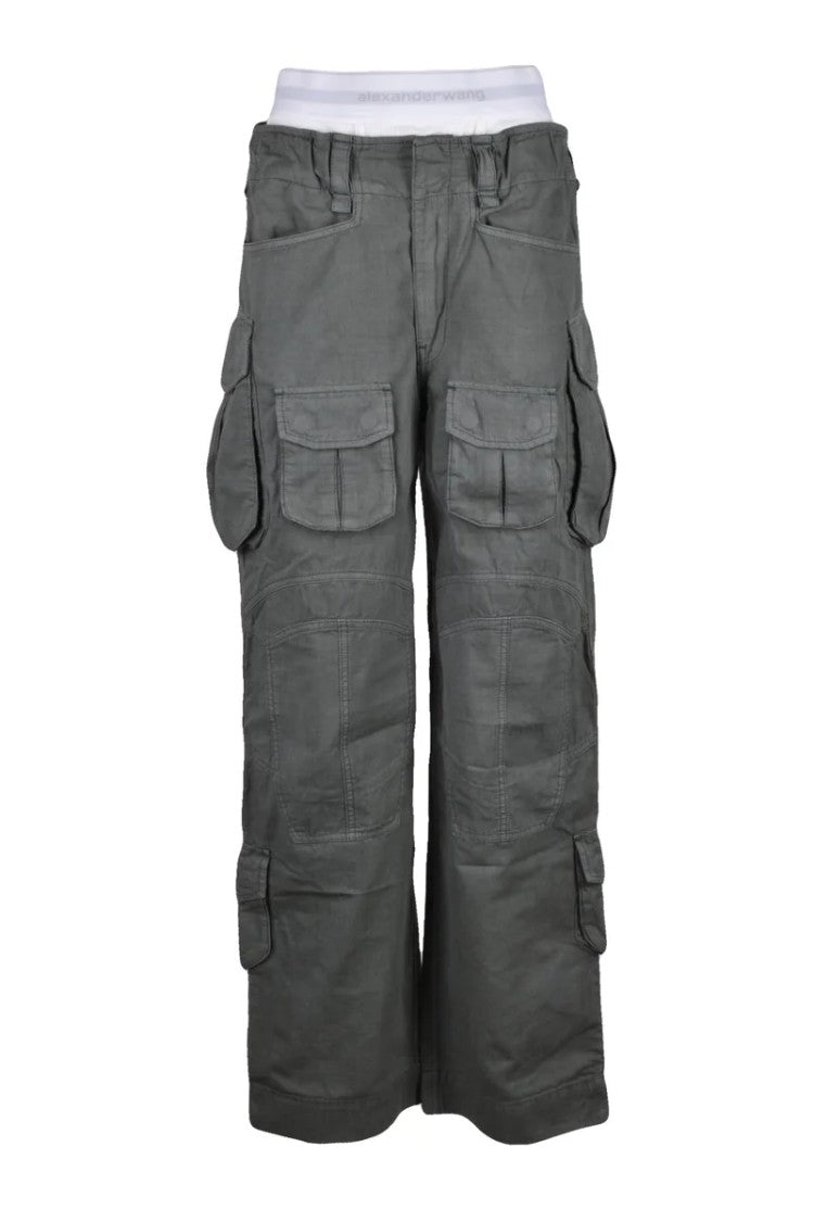 Alexander Wang Comfort Cargo Trousers - Military Green