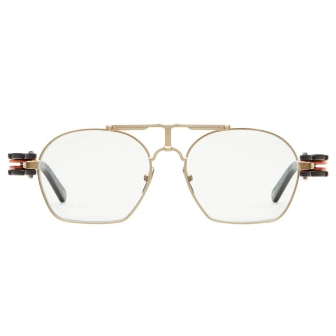 Innerraum O24 Geometric Gold-Tone Metal Eyeglasses With Architectural Temples