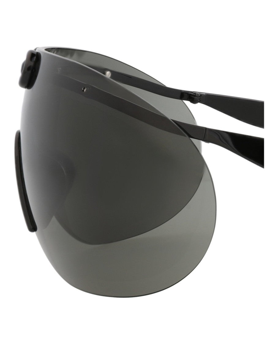 Gucci Shield-Frame Metal Sunglasses