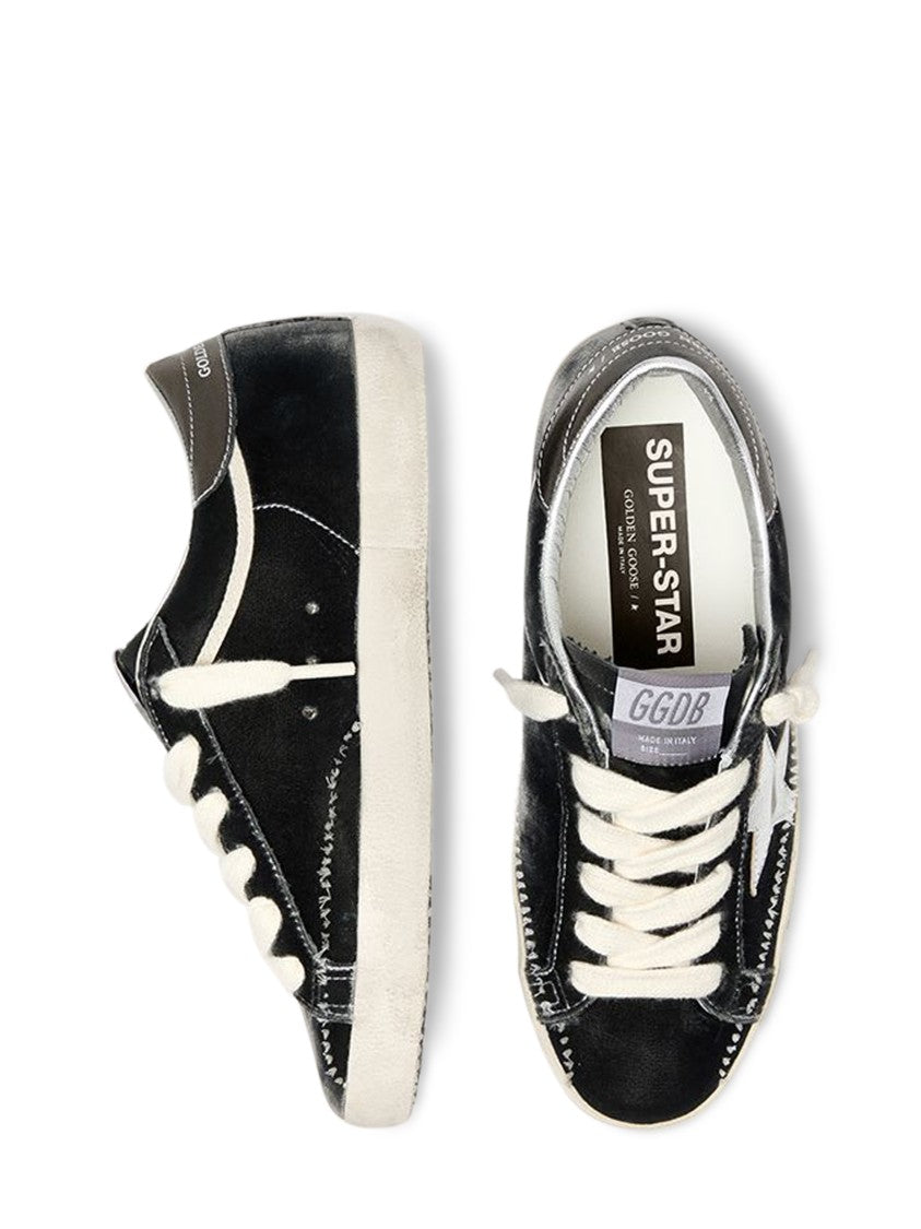 Golden Goose Low-Top Velvet Sneakers With Laminated Star Detail