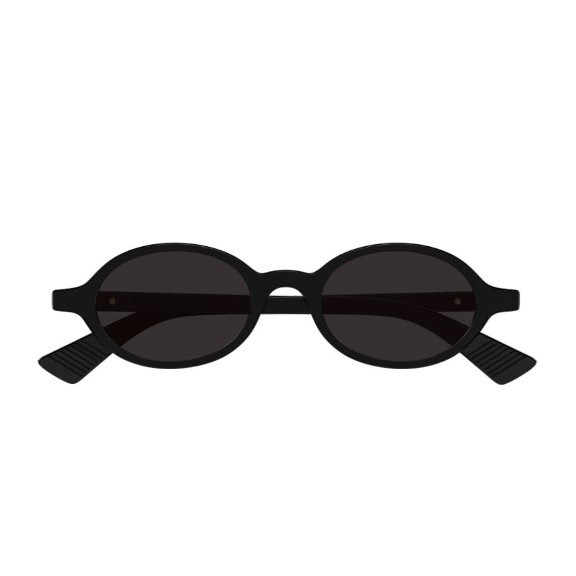Bottega Veneta Black Linea Ribbon Acetate Oval Sunglasses