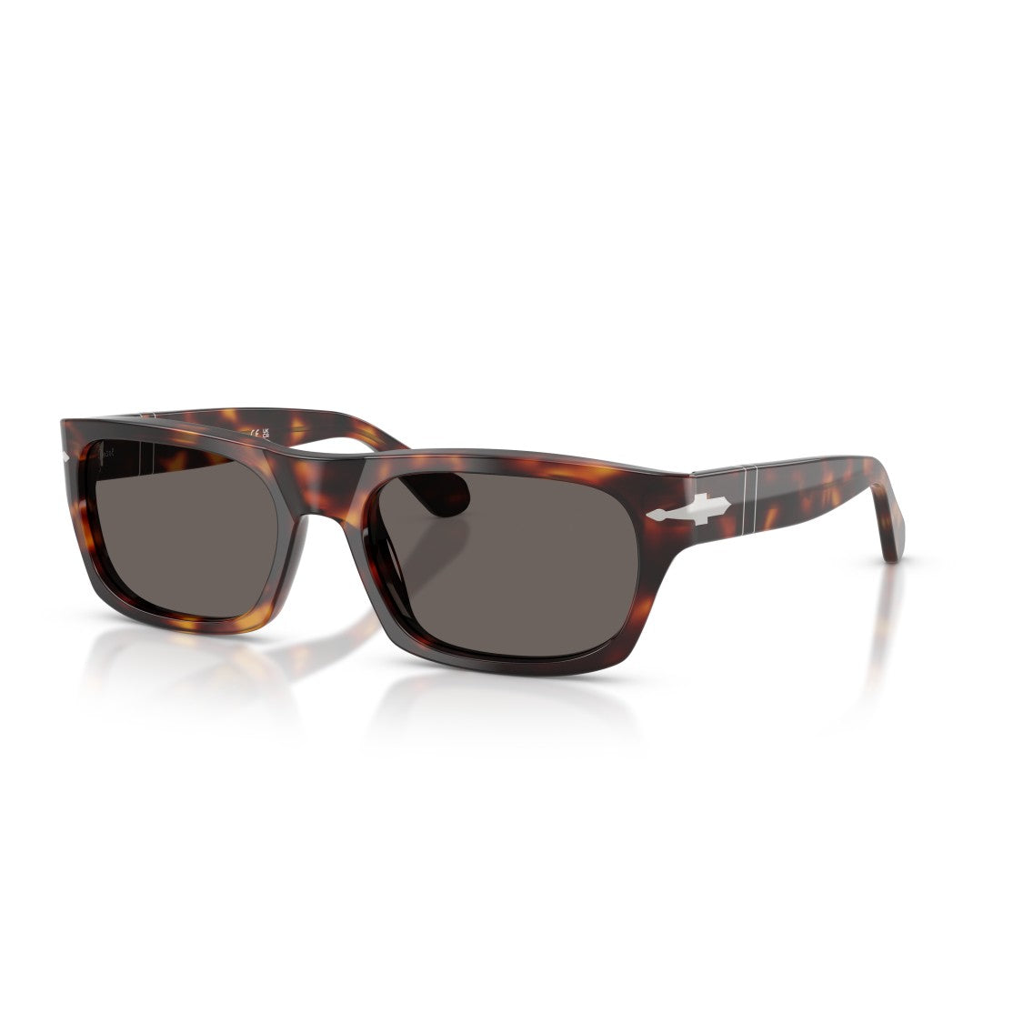 Persol Rectangular Tortoiseshell Acetate Sunglasses With Silver Arrow Detail
