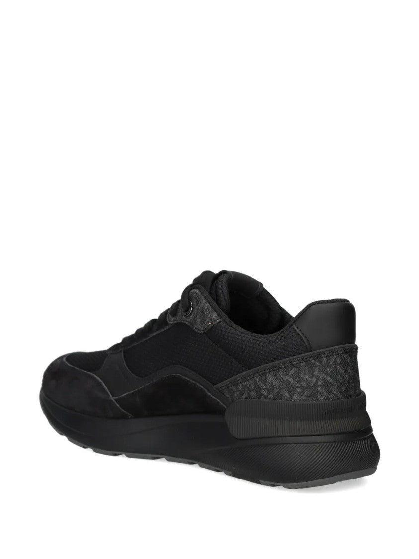Michael Kors Textured Leather And Mesh Trainers