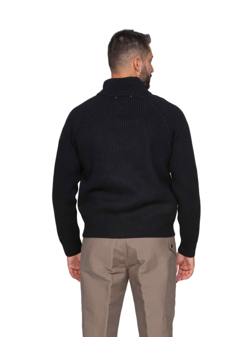 Pjs Parajumpers Quilted Padded Jacket With Ribbed Knit Sleeves And High Collar