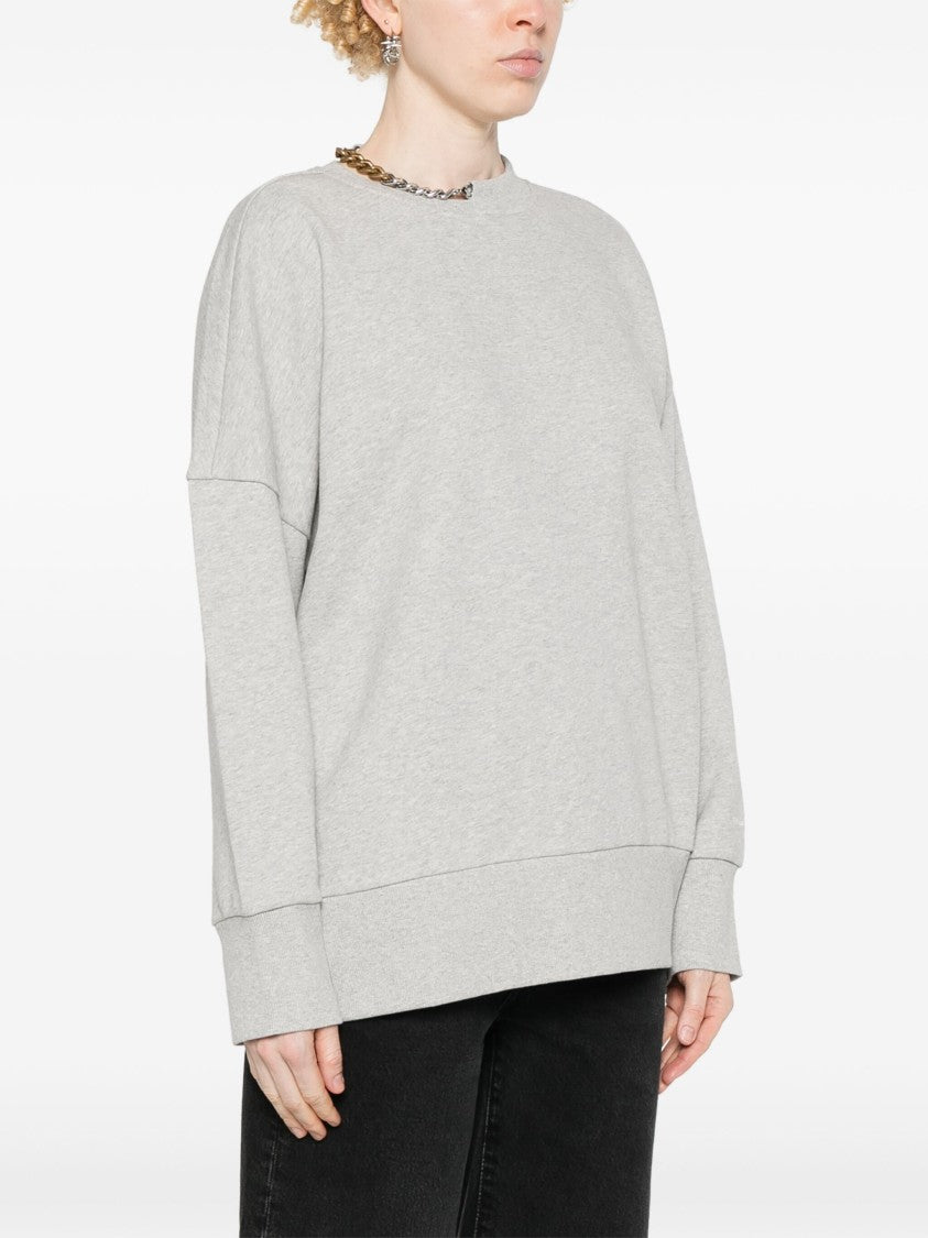 Stella Mccartney Light Grey Melange Sweatshirt Oversized Chain Cotton Sweatshirt