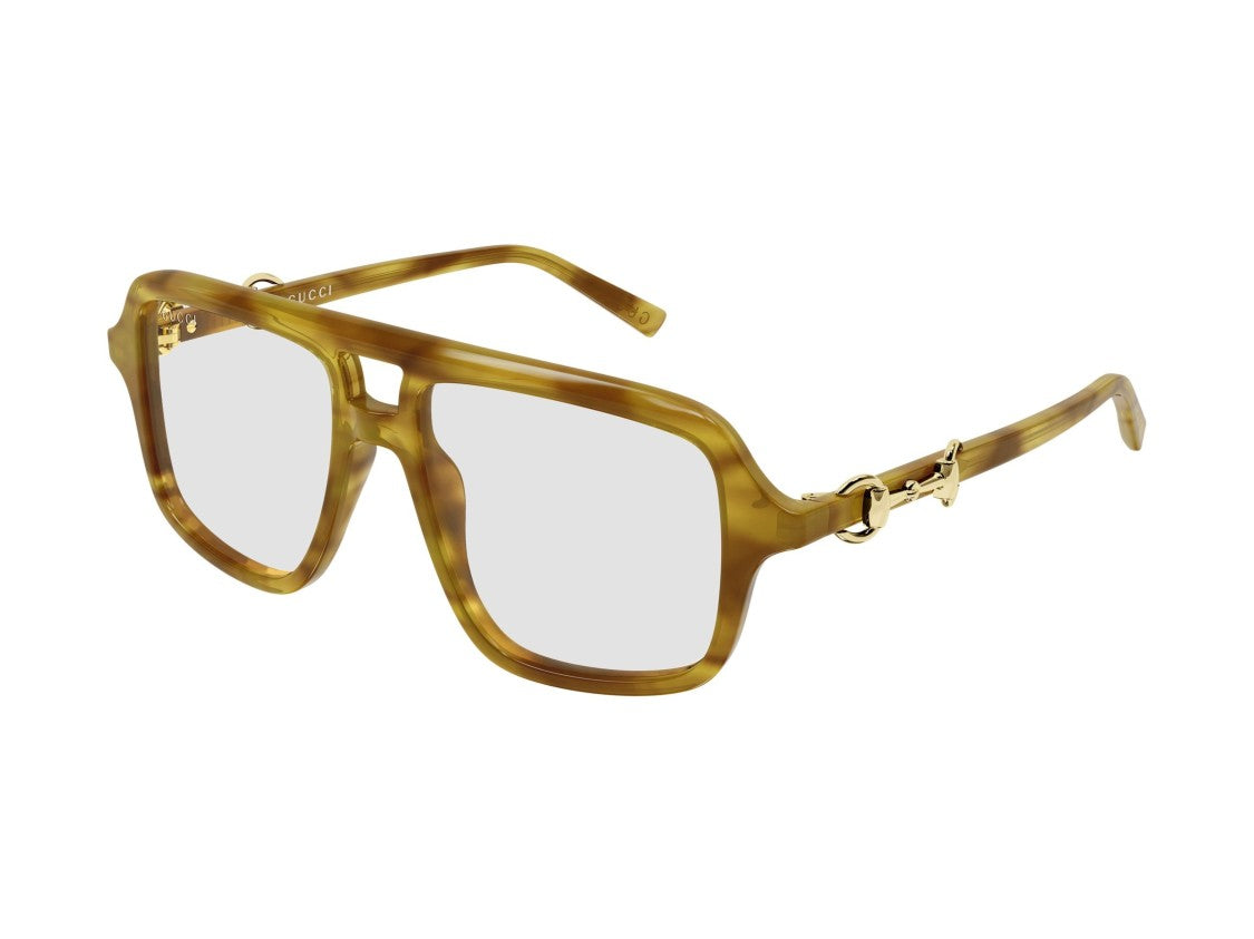 Gucci Gold Amber Gg2052s Translucent Oversized Square Sunglasses