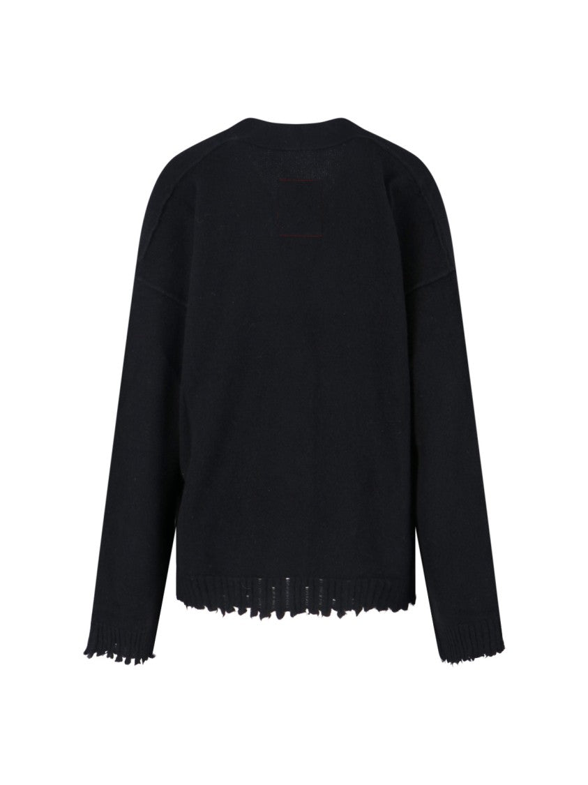 Uma Wang Destroyed Detail Cardigan – Black