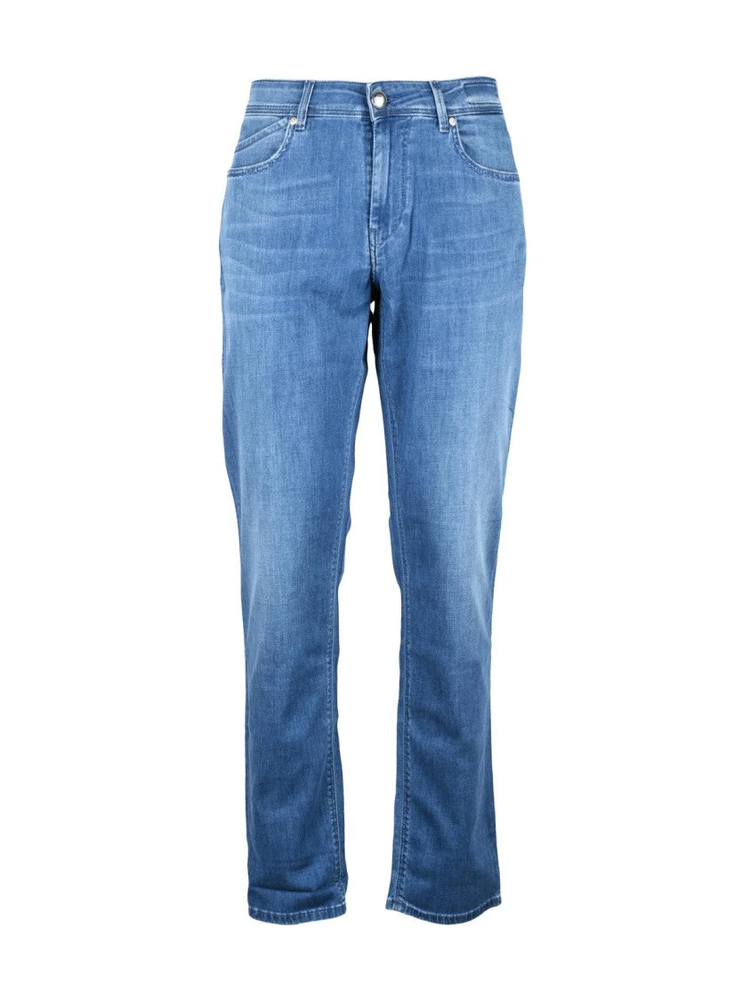 Re-Hash Light Blue Cotton Elastane Stretch Jeans