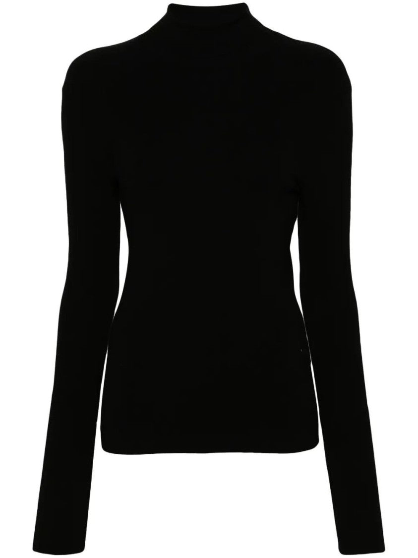 Joseph Fitted Roll-Neck Sweater In Silk-Nylon Blend