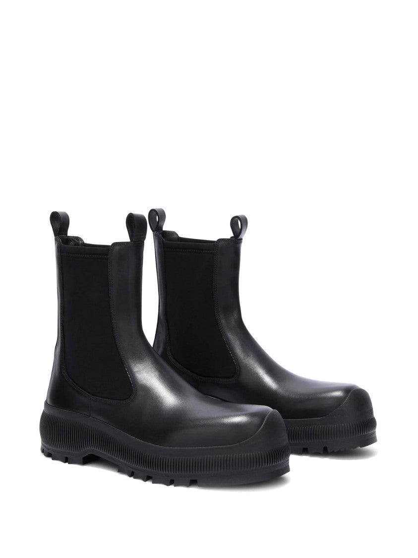 Jil Sander Black Chelsea Vibram Sole Leather Boots