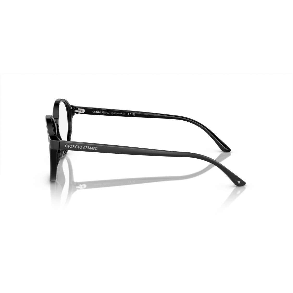 Giorgio Armani 0Ar7004 Classic Round Frame Eyeglasses With Polished Black Finish