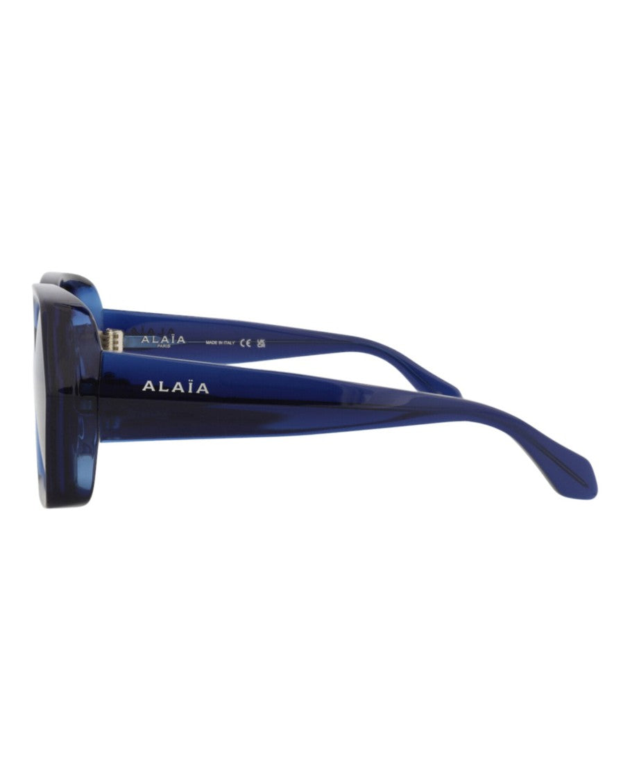 Alaïa Square-Frame Recycled Acetate Sunglasses With Saddle Nose Bridge