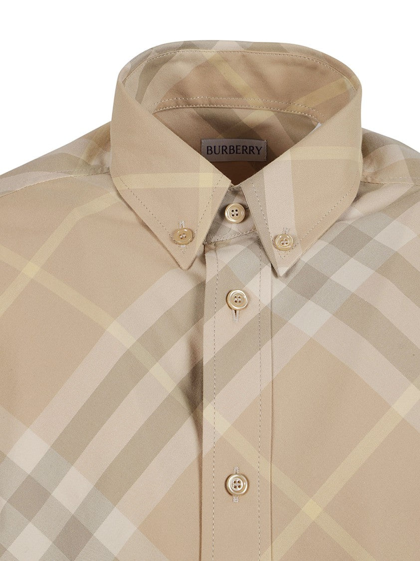Burberry Plaid Button-Down Shirt With Tailored Fit